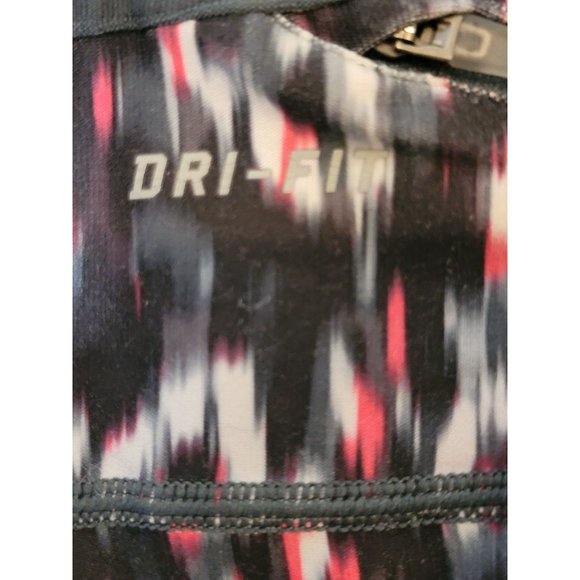 Nike Dri-Fit Compression Leggings Capri Cropped Gray Pink White Drawstring - Picture 6 of 7